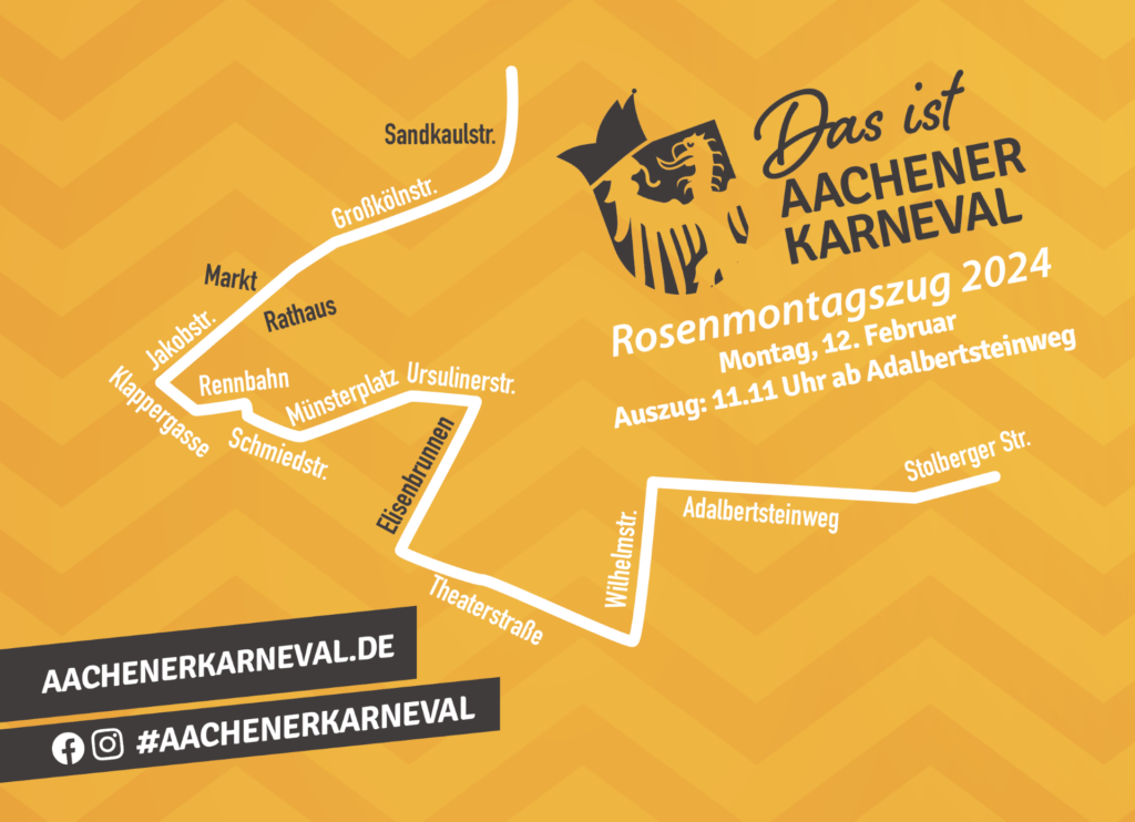 Neue Streckenführung bei den Aachener Karnevalszügen 2024 FestAusschuss Aachener Karneval e.V.
